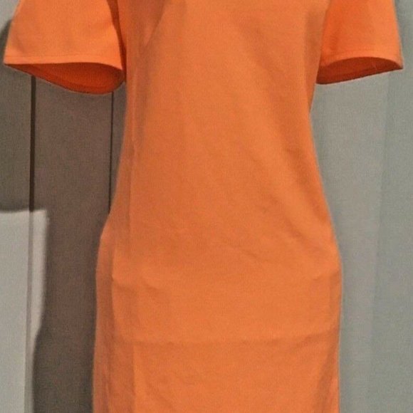 Ladies Dress Orange Short Sleeve Tailored Look Sz M(Au) NWT POPCHERRY Lbl - Picture 4 of 6
